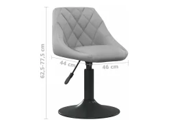 Sillas de comedor giratorias 6 unidades de terciopelo gris claro