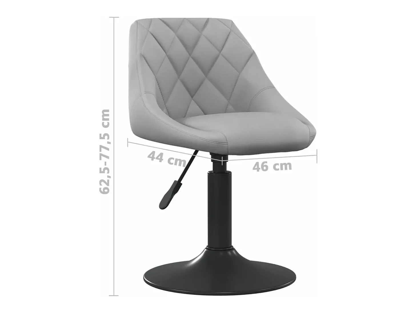 Sillas de comedor giratorias 6 unidades de terciopelo gris claro