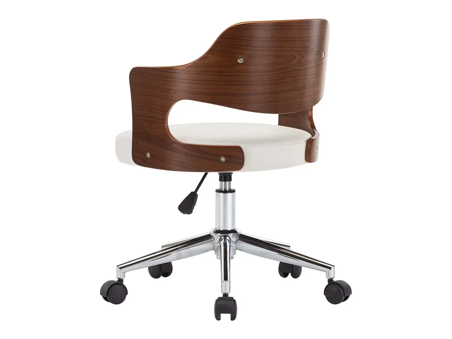 Sillas de comedor giratorias 6 uds madera curvada cuero blanco