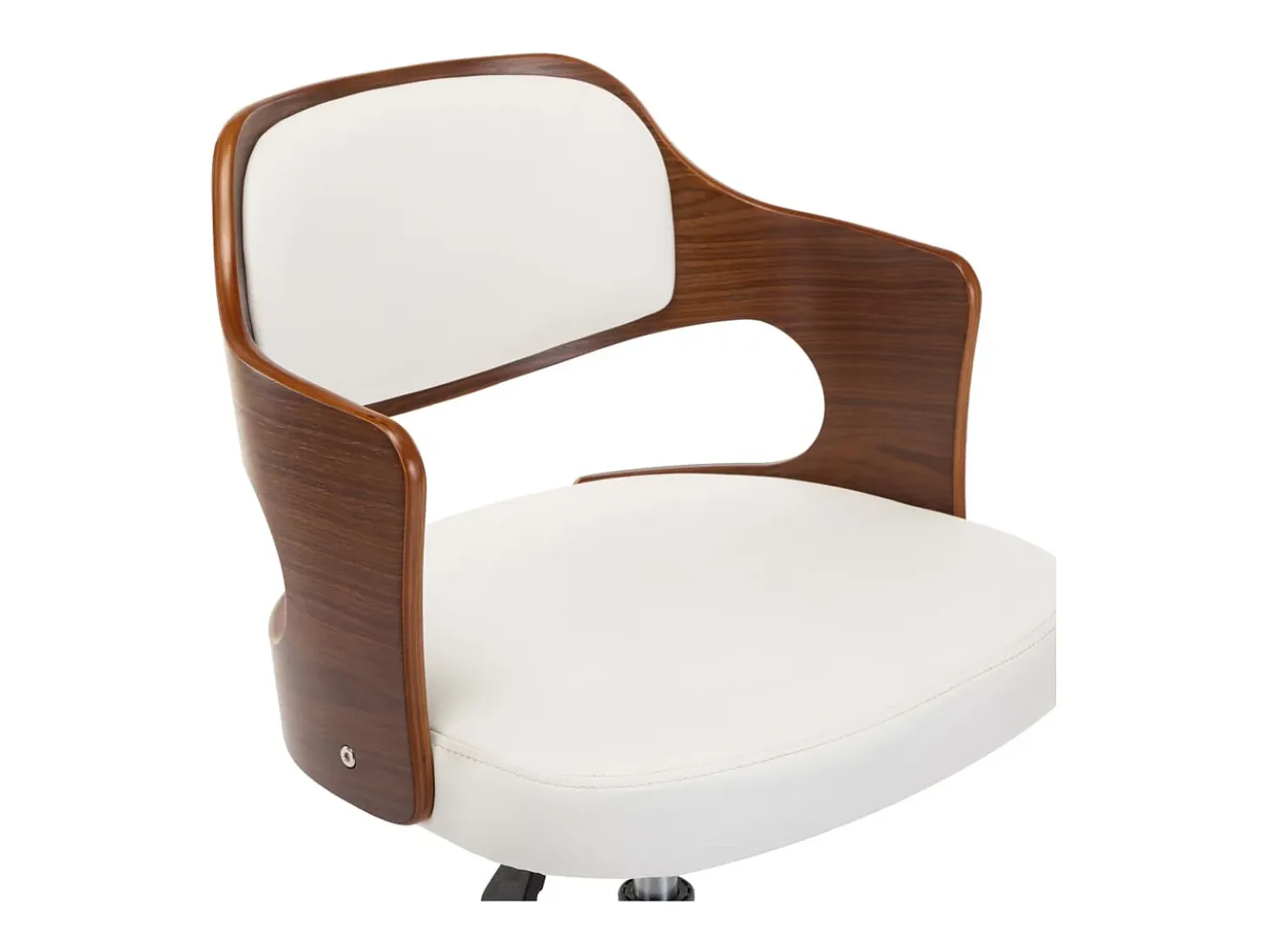 Sillas de comedor giratorias 6 uds madera curvada cuero blanco