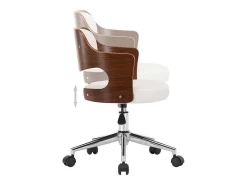 Sillas de comedor giratorias 6 uds madera curvada cuero blanco