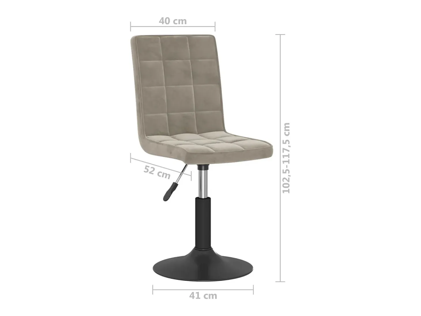 Sillas de comedor giratorias 6 unidades de terciopelo gris claro