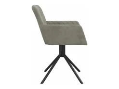 Sillas de comedor giratorias 2 unidades de terciopelo gris claro