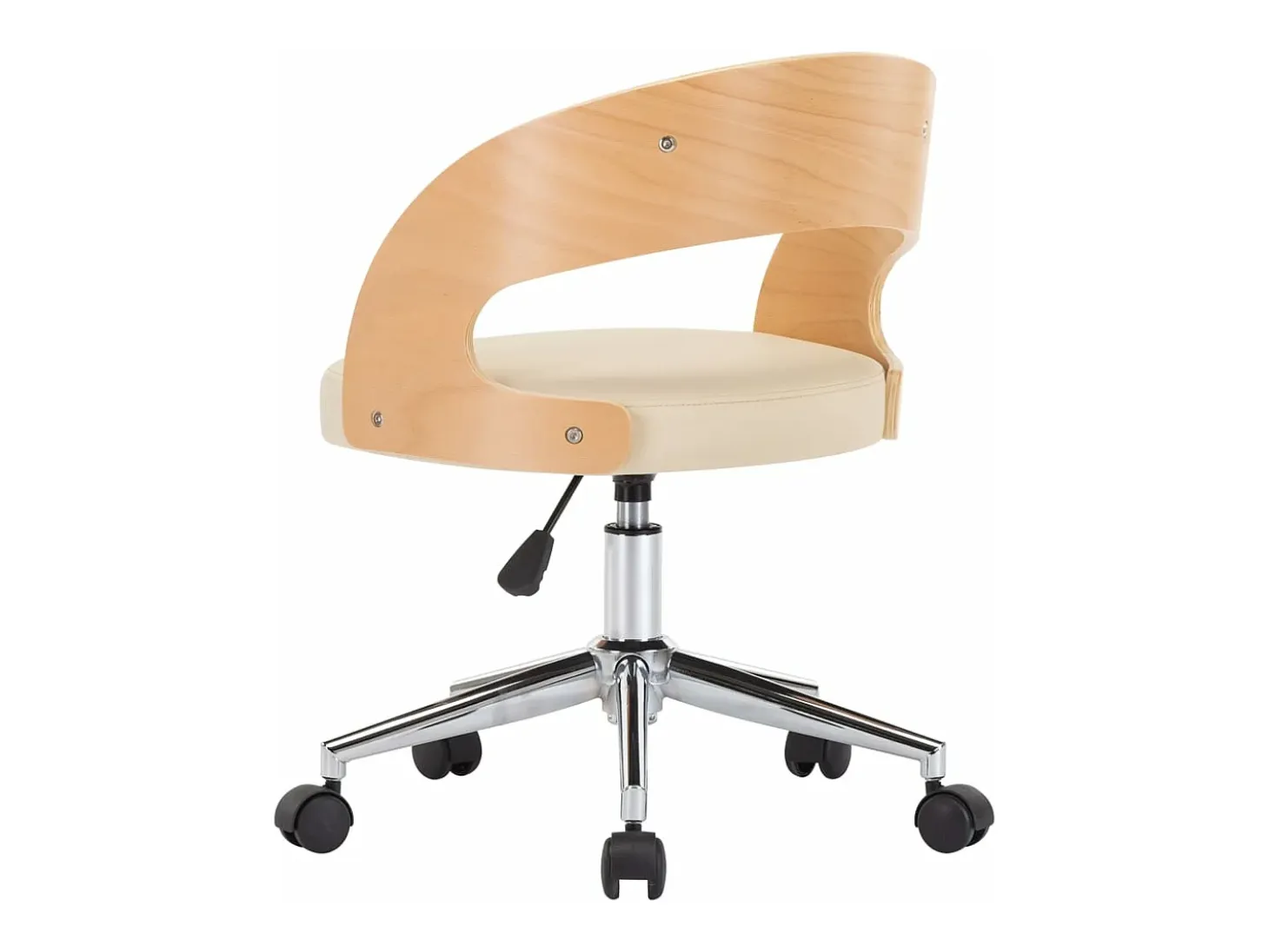 Sillas de comedor giratorias 2 unidades madera curvada cuero crema