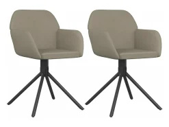 Sillas de comedor giratorias 2 unidades de terciopelo gris claro