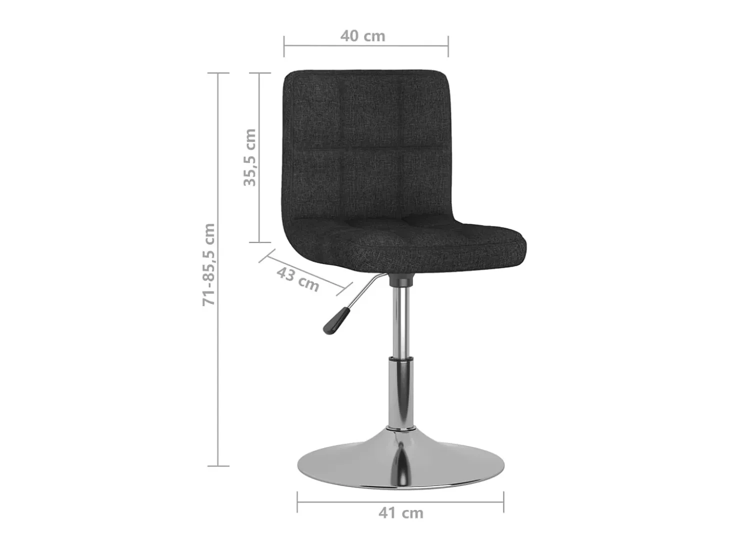 Sillas de comedor giratorias 4 unidades tela negro