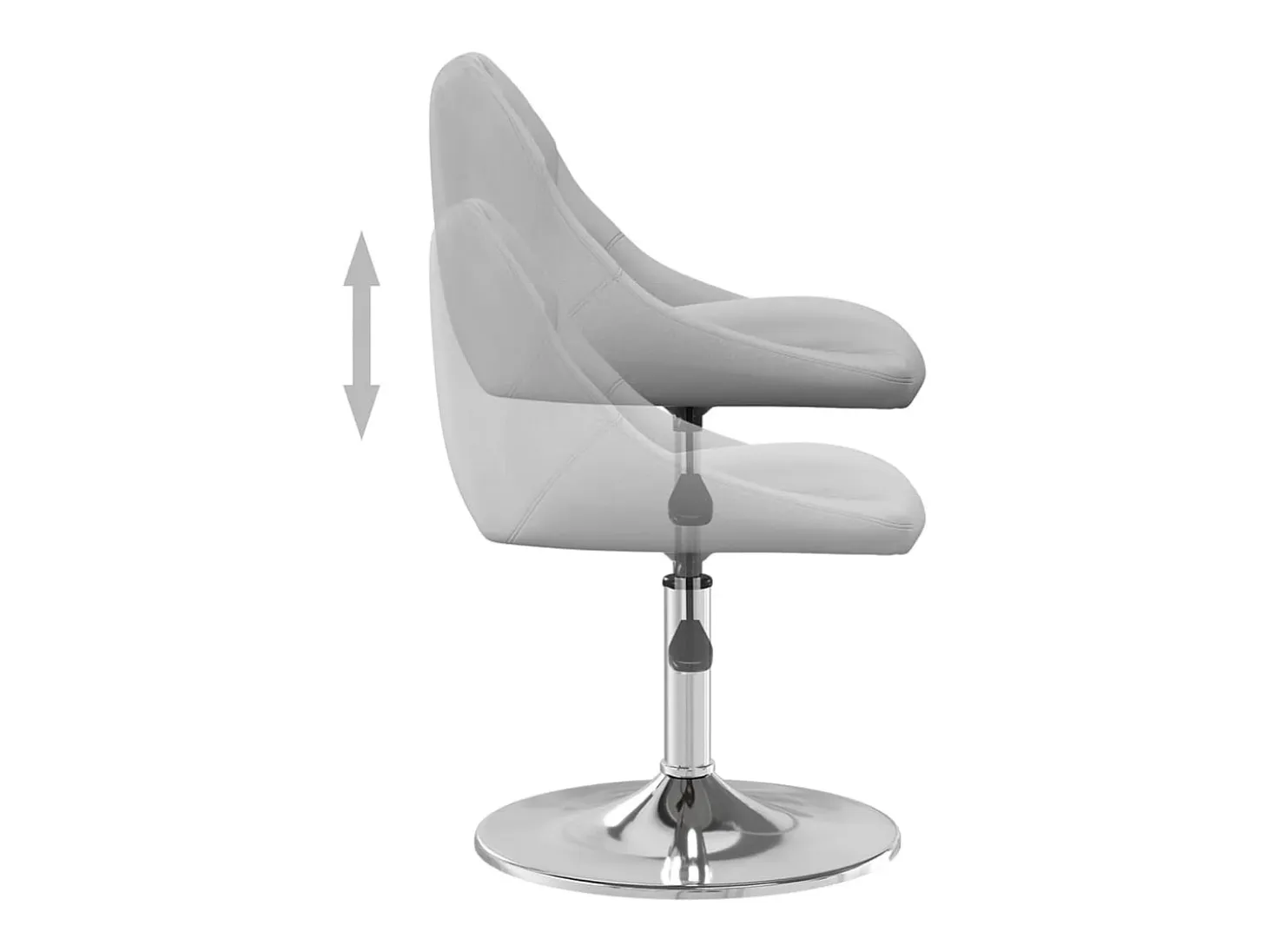 Sillas de comedor giratorias 4 unidades terciopelo gris claro