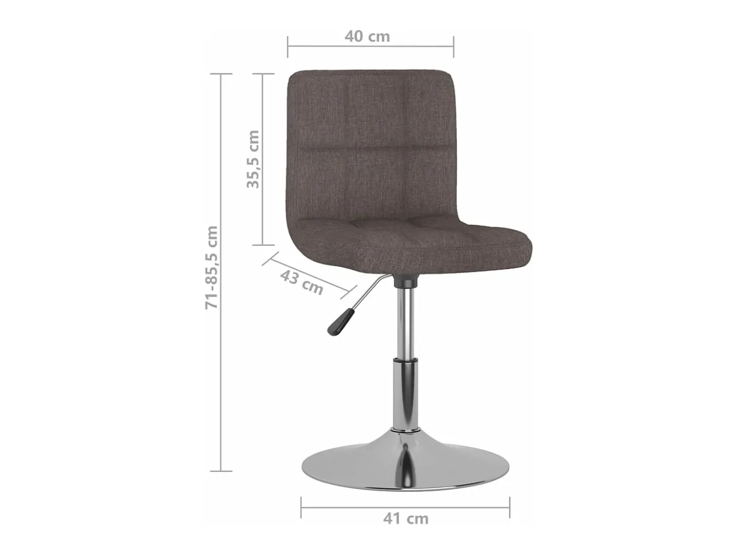 Sillas de comedor giratorias 2 unidades tela gris taupe