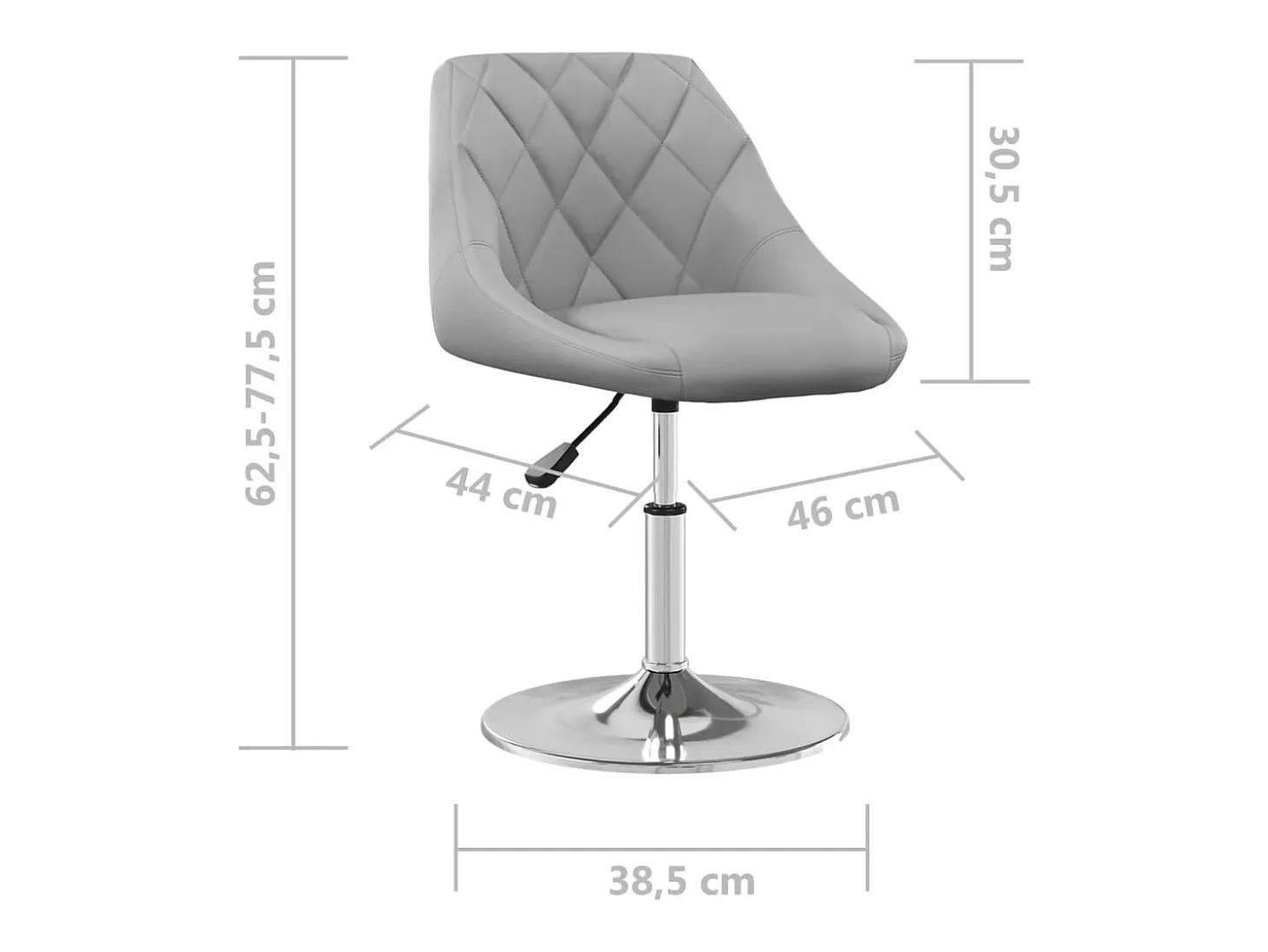 Sillas de comedor giratorias 2 uds de terciopelo gris claro