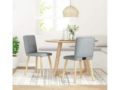 Sillas de comedor giratorias 2 unidades tela gris claro