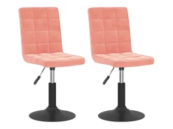 Sillas de comedor giratorias 2 unidades de terciopelo rosa