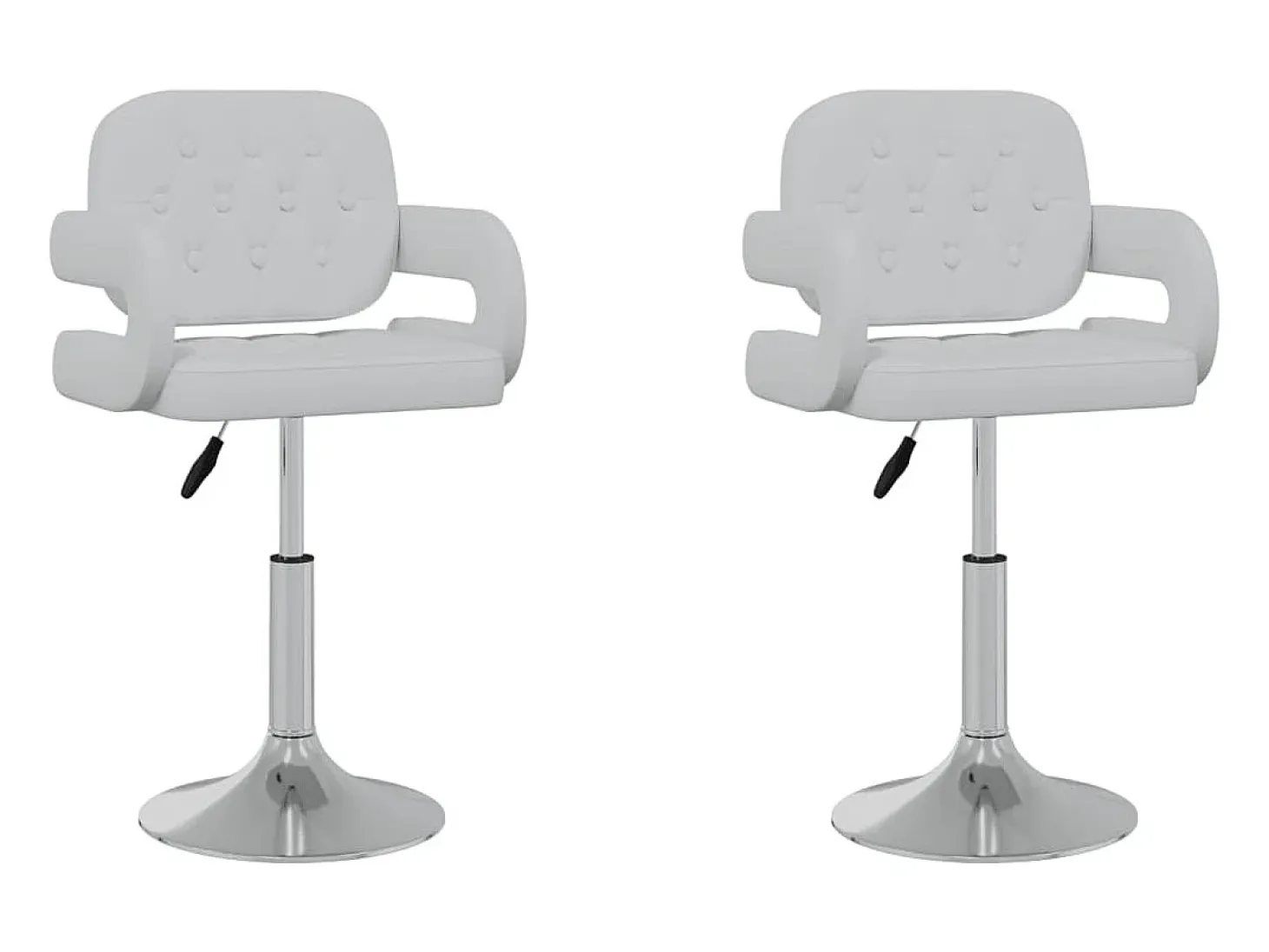 Sillas de comedor giratorias 2 unidades cuero sintético blanco