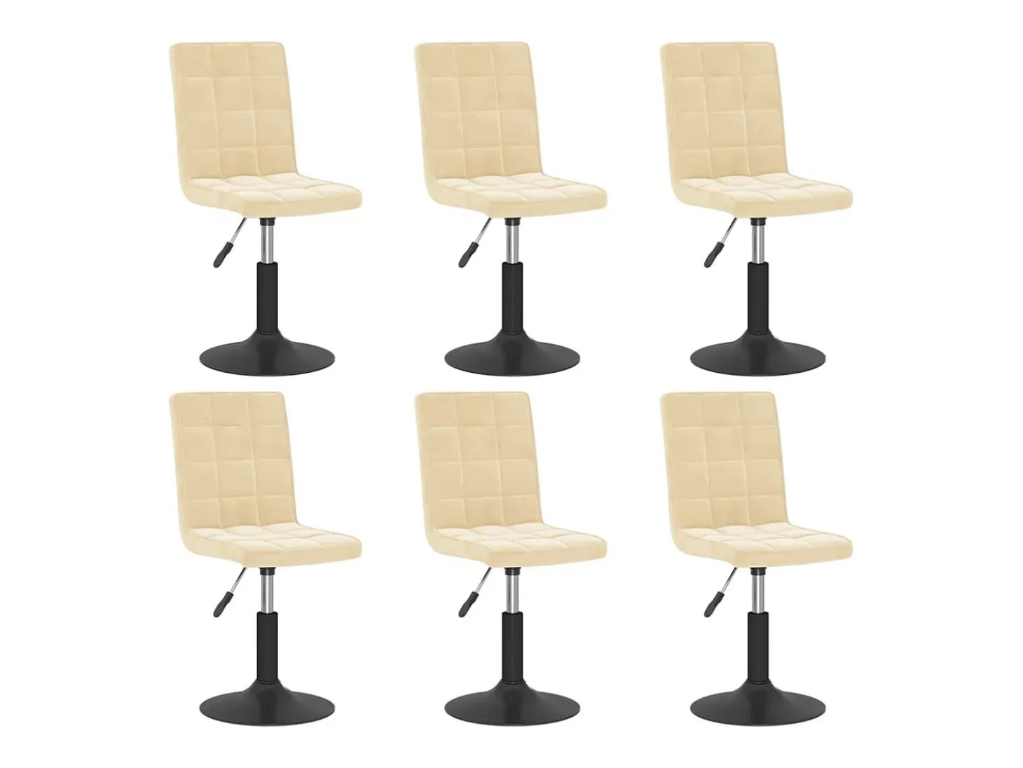Sillas de comedor giratorias 6 unidades terciopelo crema