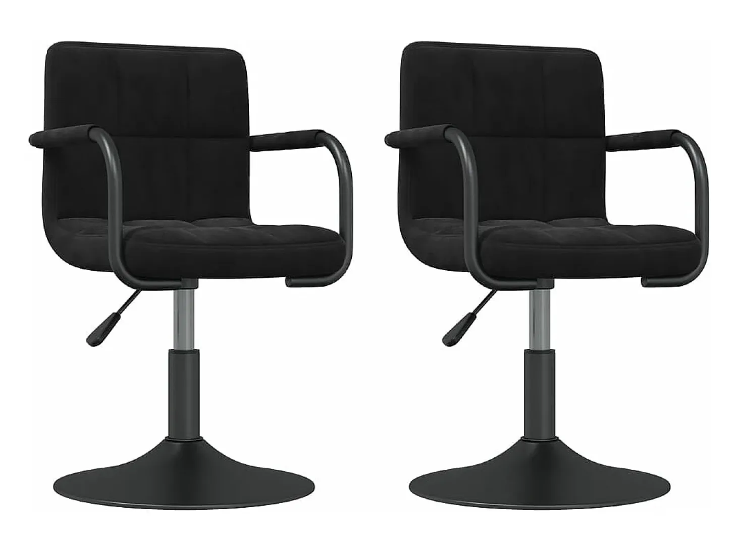 Sillas de comedor giratorias 2 unidades terciopelo negro