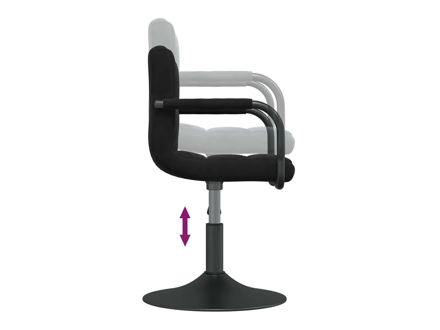 Sillas de comedor giratorias 2 unidades terciopelo negro