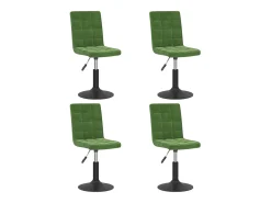 Sillas de comedor giratorias 4 unidades terciopelo verde oscuro