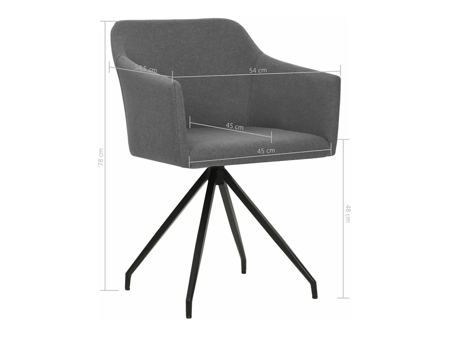 Sillas de comedor giratorias 2 unidades tela gris claro