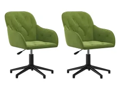 Sillas de comedor giratorias 2 unidades terciopelo verde claro