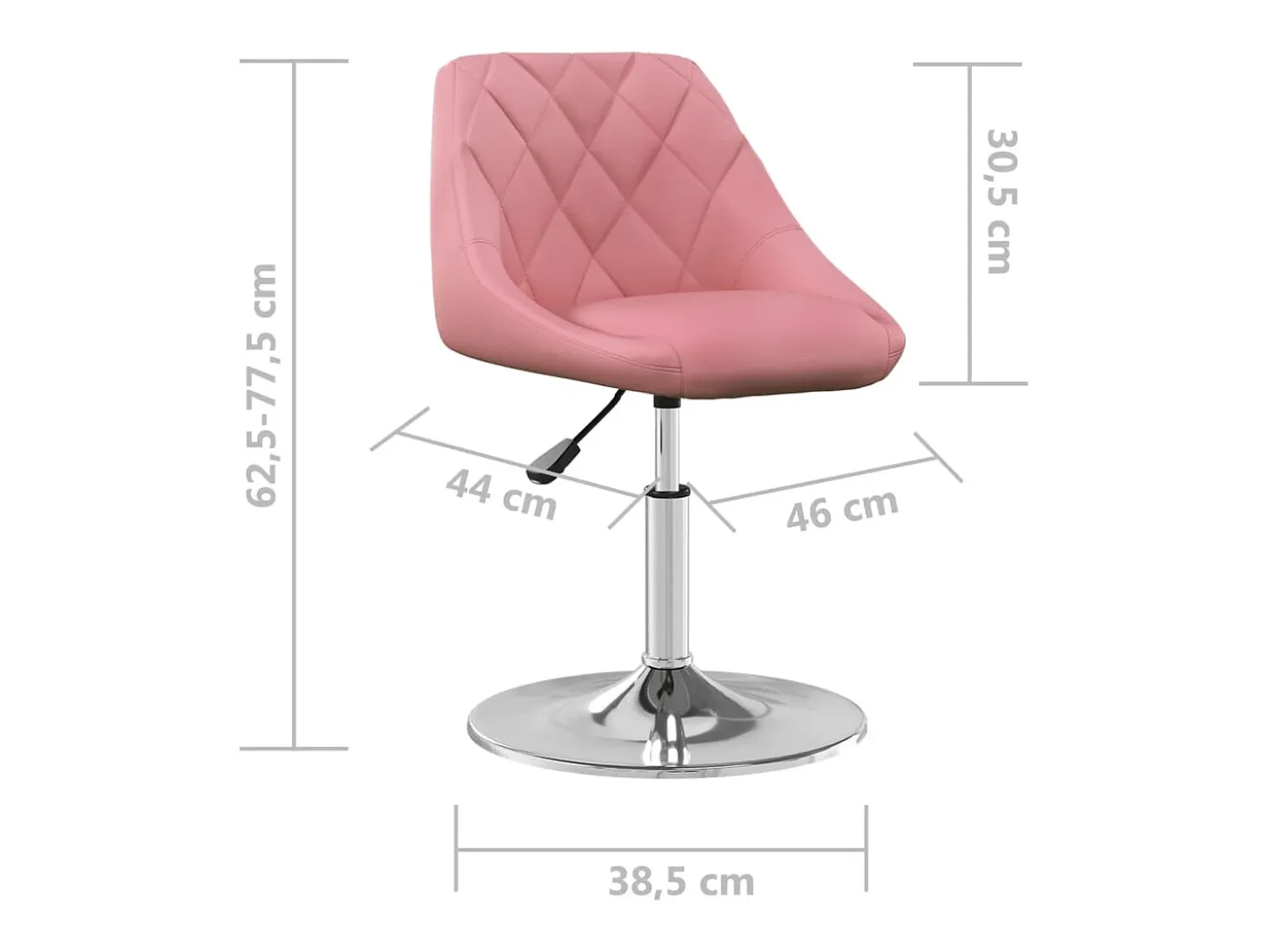 Sillas de comedor giratorias 4 unidades de terciopelo rosa