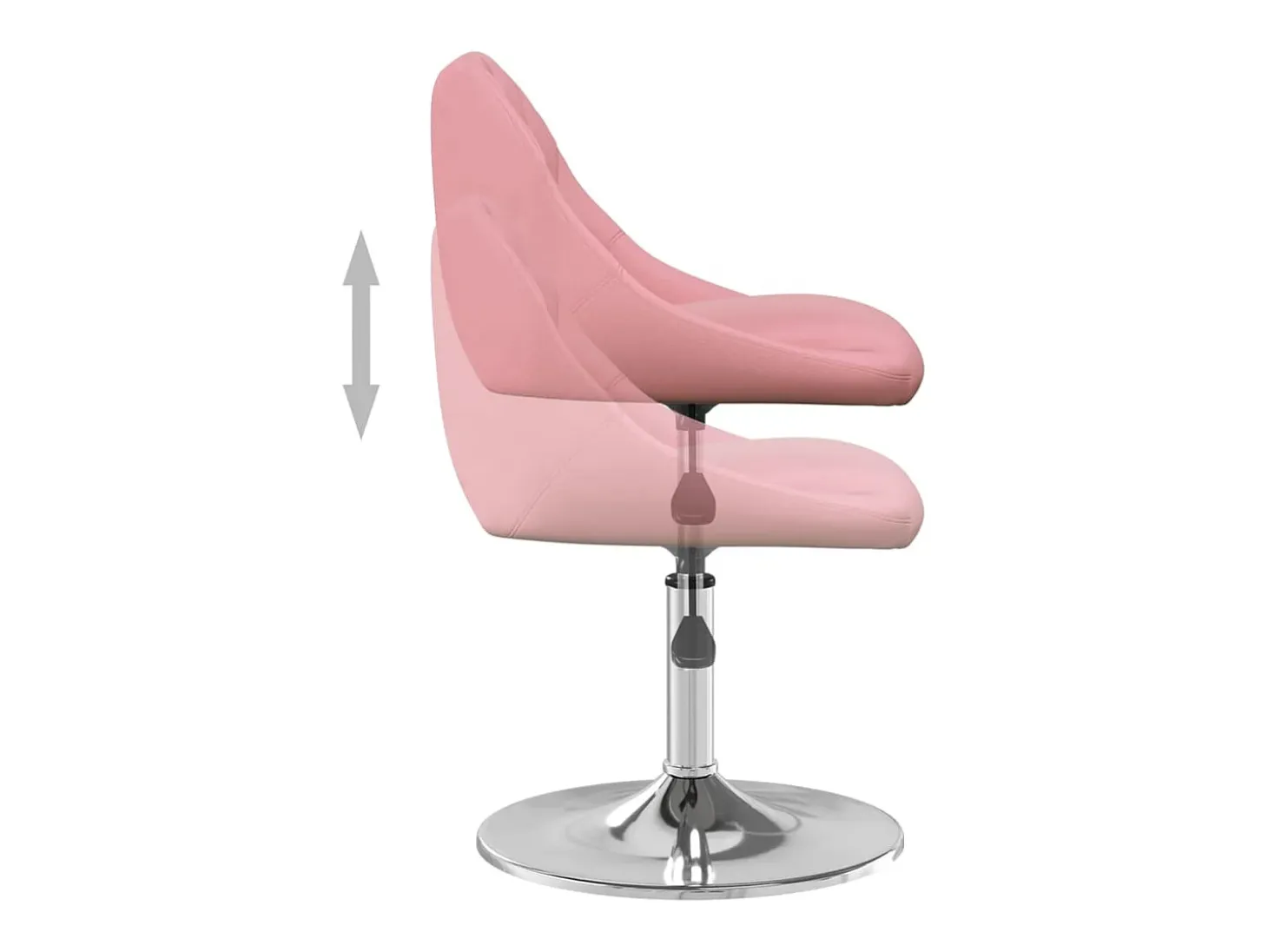 Sillas de comedor giratorias 4 unidades de terciopelo rosa
