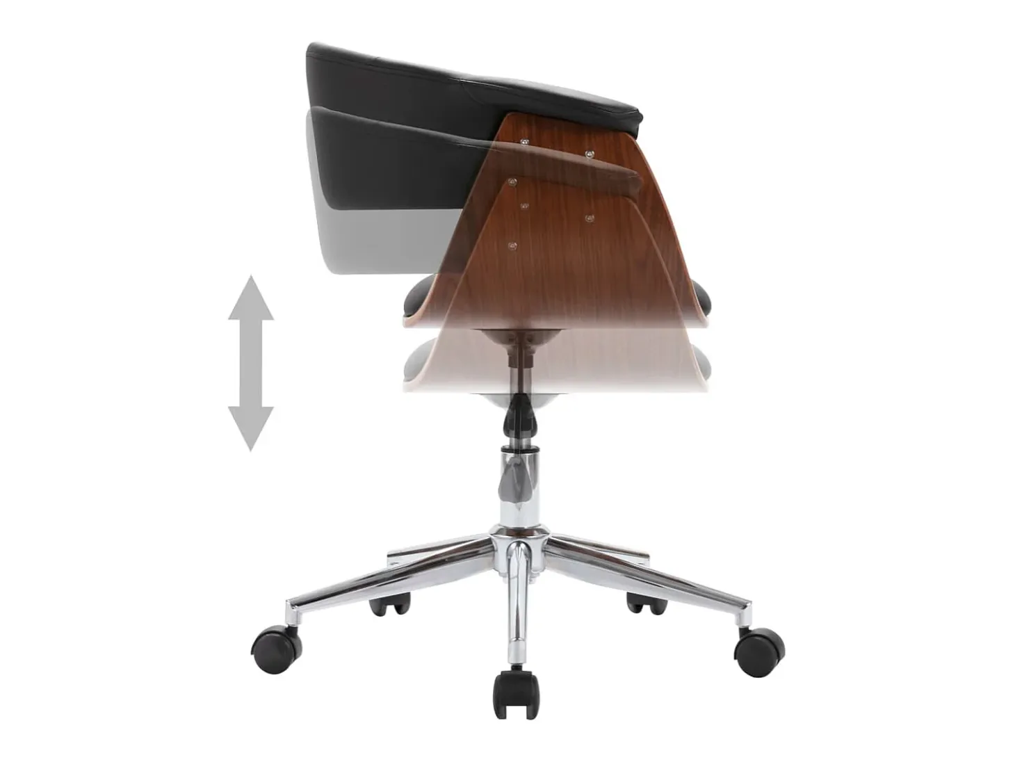 Sillas de comedor giratorias 2 unidades cuero sintético negro