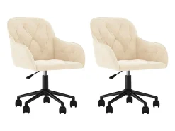 Sillas de comedor giratorias 2 unidades terciopelo crema
