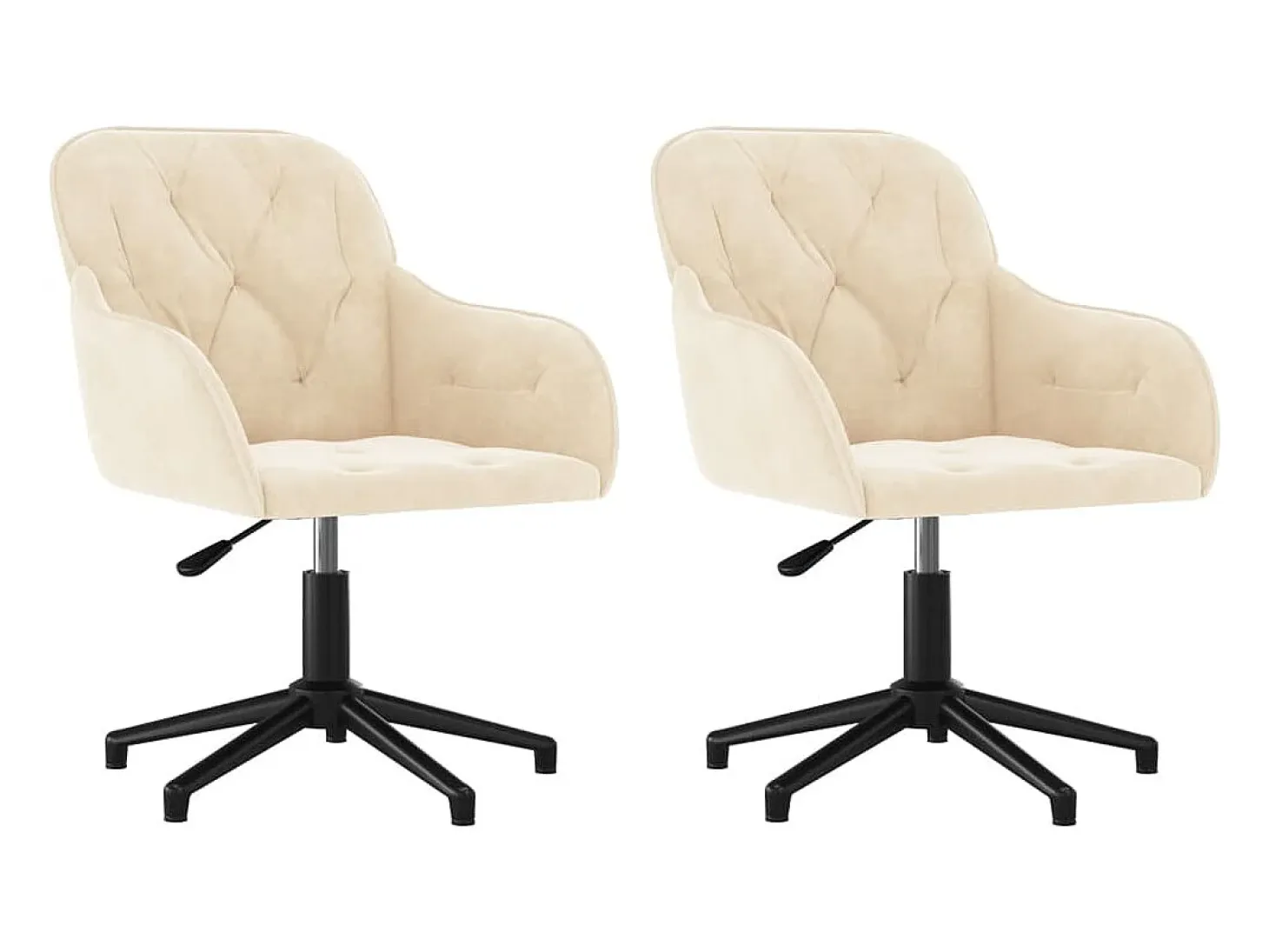 Sillas de comedor giratorias 2 unidades terciopelo crema