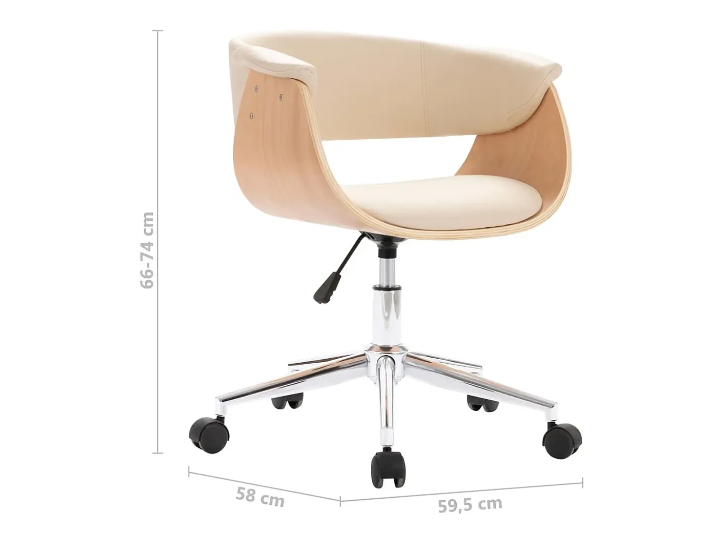 Sillas de comedor giratorias 2 uds cuero sintético color crema