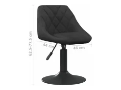 Sillas de comedor giratorias 2 unidades terciopelo negro