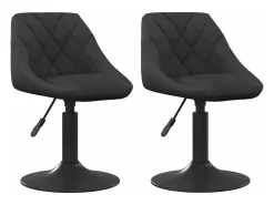 Sillas de comedor giratorias 2 unidades terciopelo negro