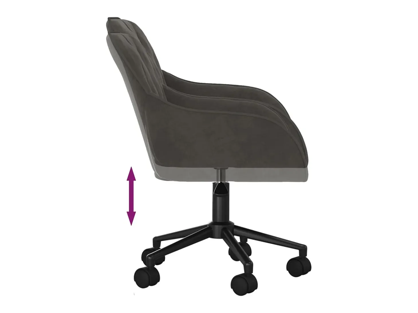 Sillas de comedor giratorias 2 unidades terciopelo gris oscuro