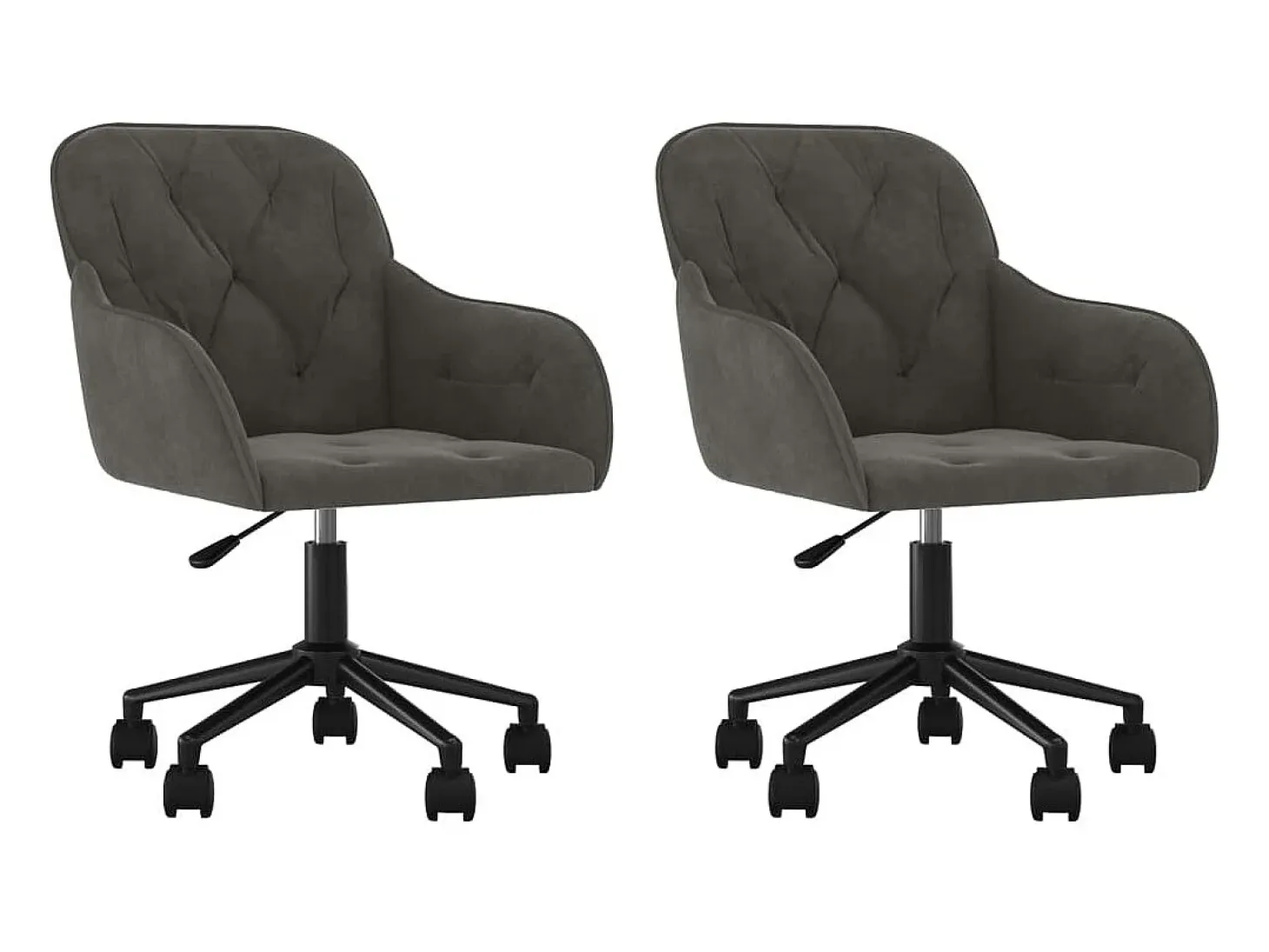 Sillas de comedor giratorias 2 unidades terciopelo gris oscuro