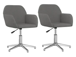 Sillas de comedor giratorias 2 unidades tela gris claro