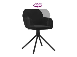 Sillas de comedor giratorias 2 unidades terciopelo negro