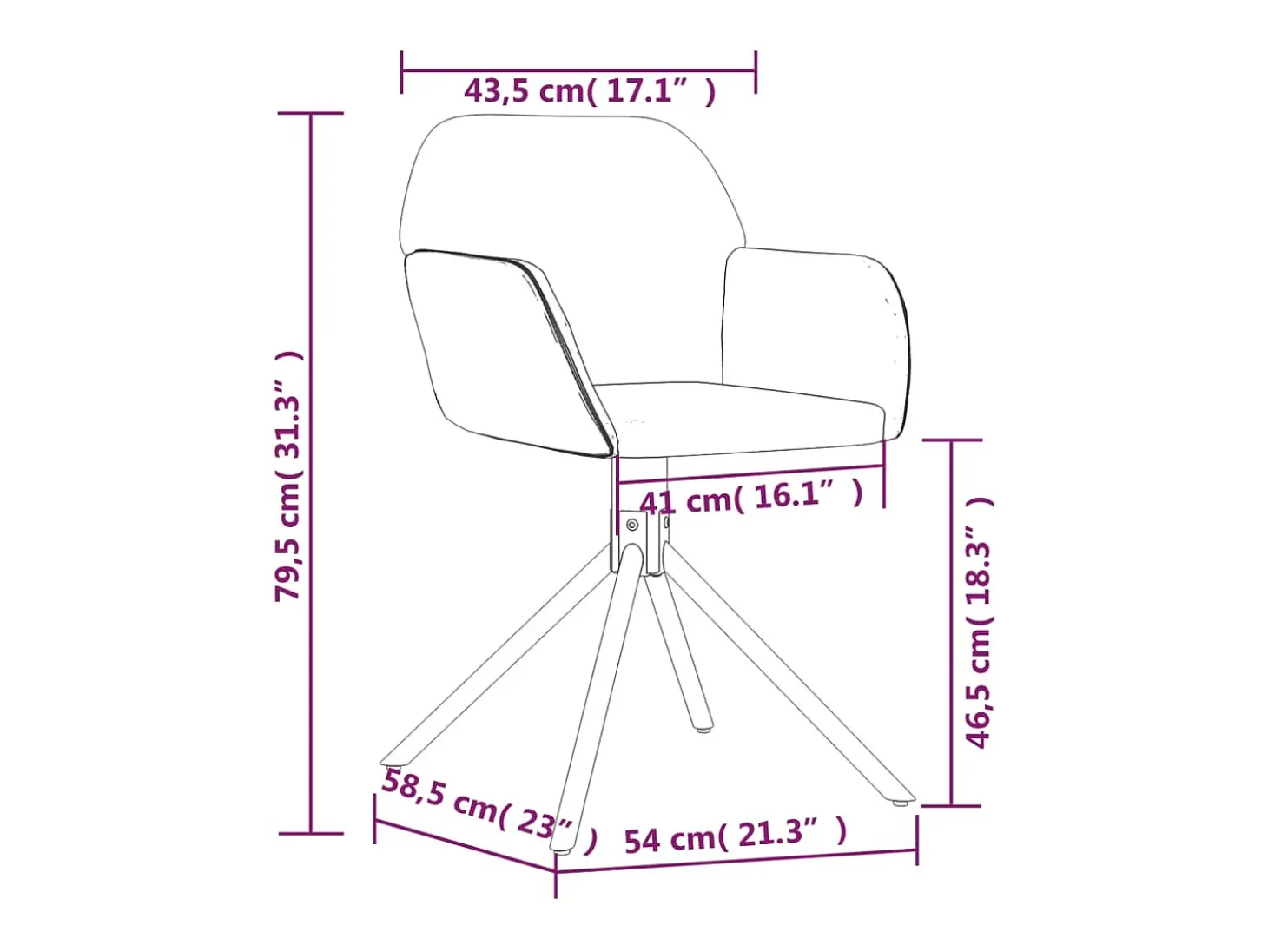Sillas de comedor giratorias 2 unidades terciopelo negro