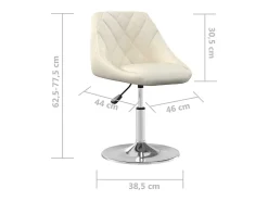 Sillas de comedor giratorias 2 unidades terciopelo crema