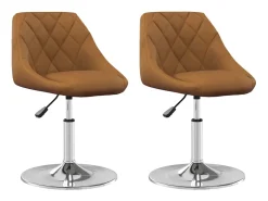 Sillas de comedor giratorias 2 unidades terciopelo marrón