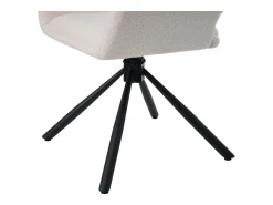 Sillas de comedor giratorias con reposabrazos, tela sherpa, 6 piezas, patas de metal, color blanco (68 x 65 x 51 cm)