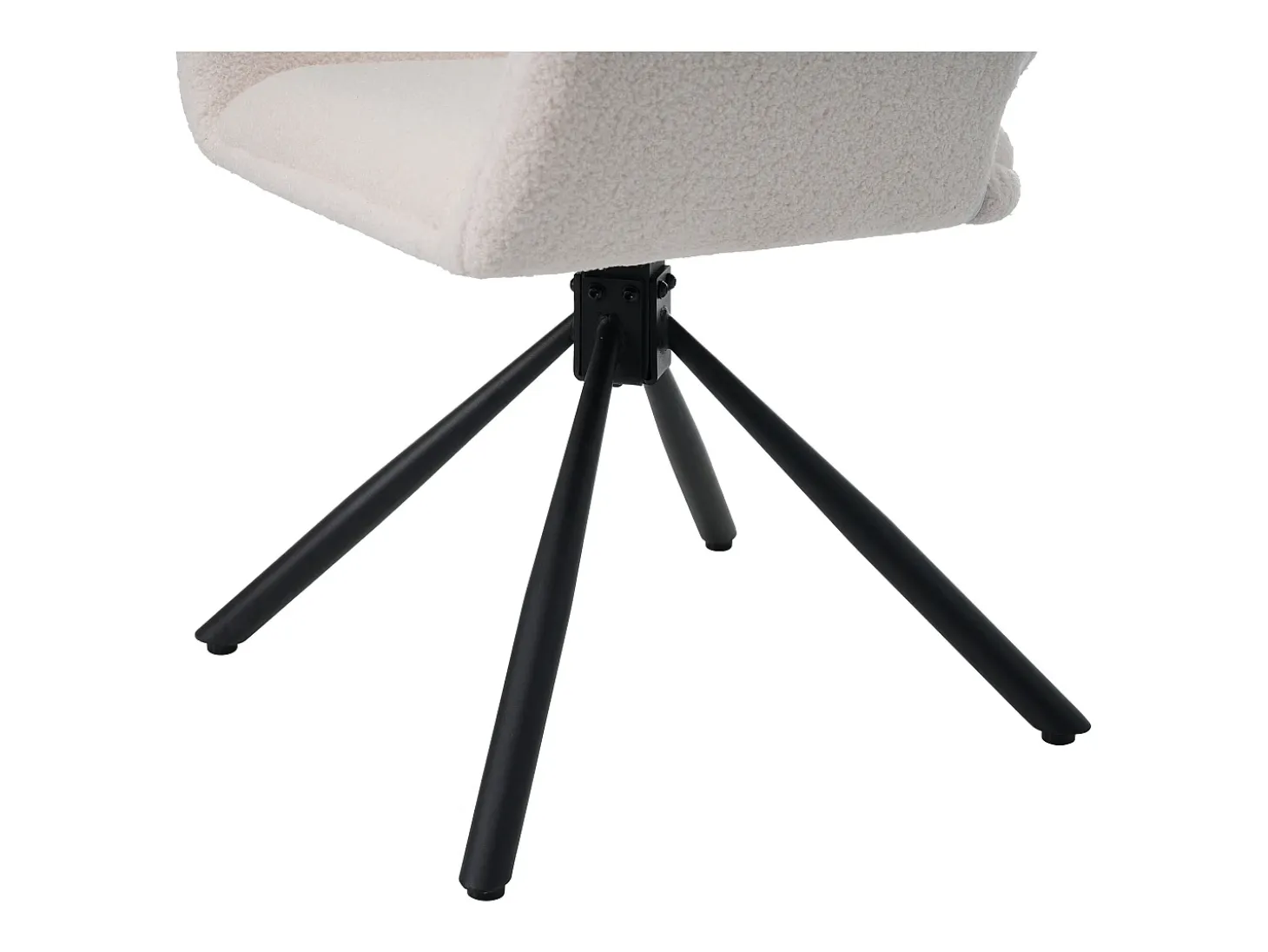 Sillas de comedor giratorias con reposabrazos, tela sherpa, 6 piezas, patas de metal, color blanco (68 x 65 x 51 cm)