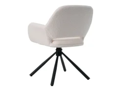 Sillas de comedor giratorias con reposabrazos, tela sherpa, 6 piezas, patas de metal, color blanco (68 x 65 x 51 cm)