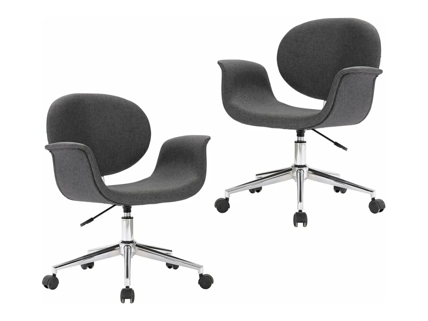 Sillas de comedor giratorias 2 unidades tela gris