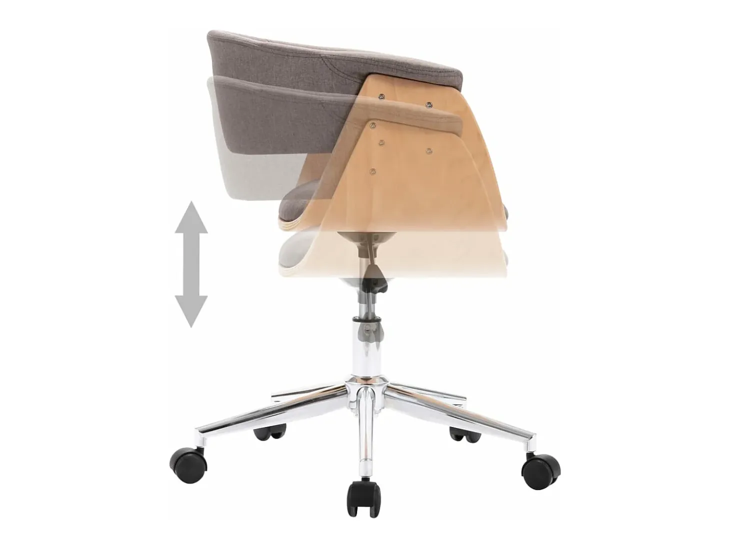 Sillas de comedor giratorias 4 unidades tela taupe