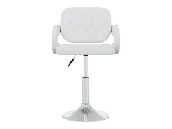 Sillas de comedor giratorias 4 unidades cuero sintético blanco