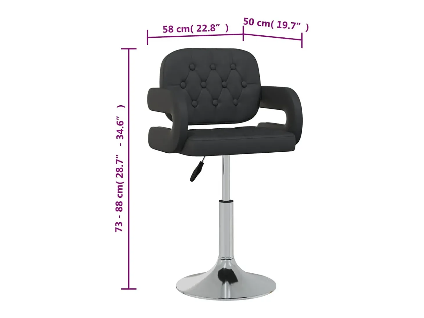 Sillas de comedor giratorias 6 unidades cuero sintético negro