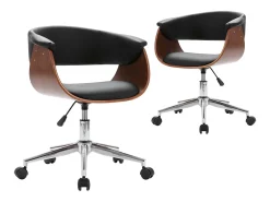 Sillas de comedor giratorias 2 unidades cuero sintético negro