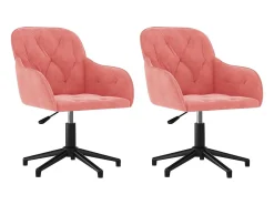 Sillas de comedor giratorias 2 unidades terciopelo rosa