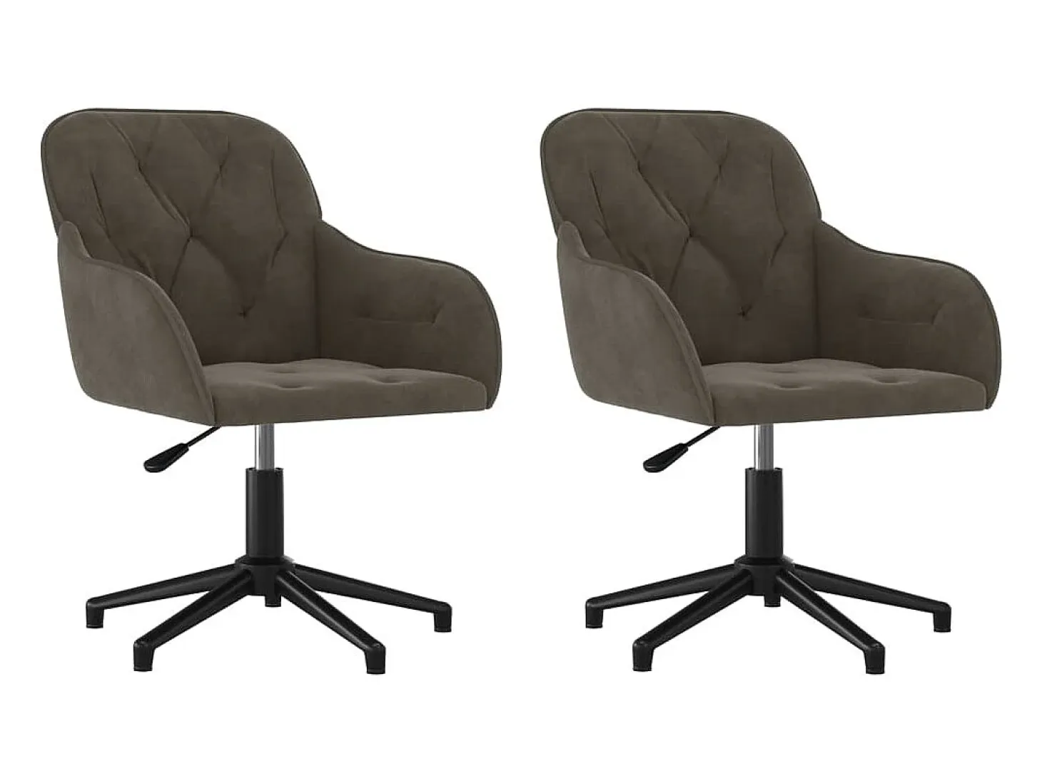 Sillas de comedor giratorias 2 unidades terciopelo gris oscuro