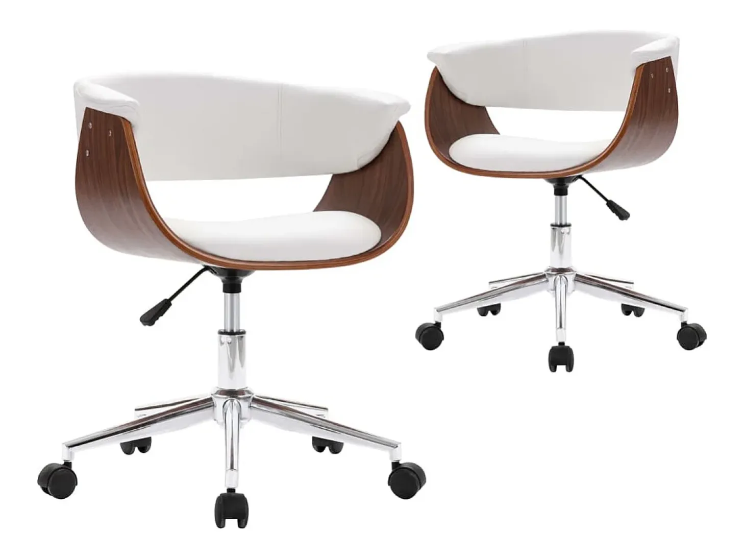 Sillas de comedor giratorias 2 unidades cuero sintético blanco ES308282