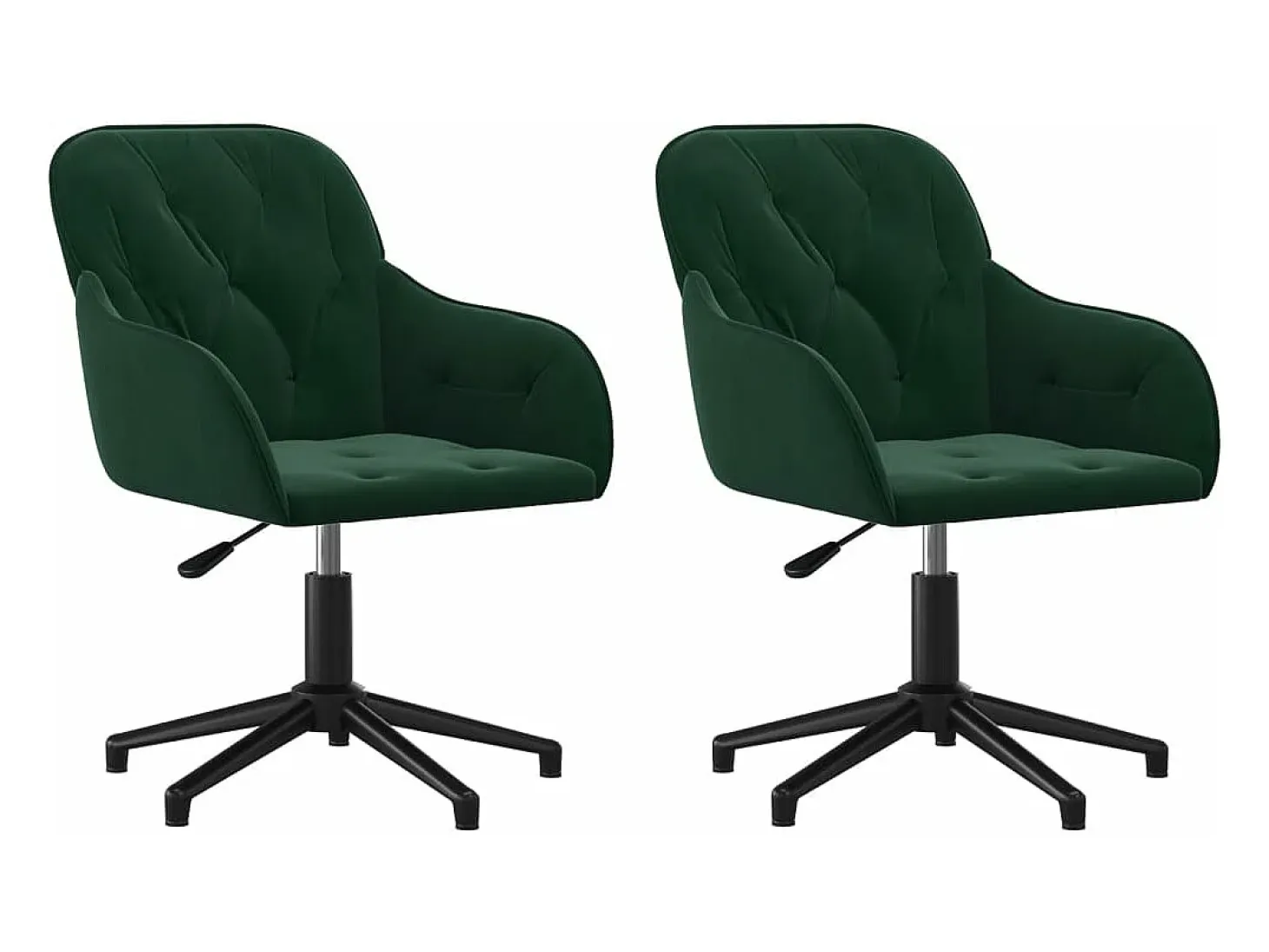 Sillas de comedor giratorias 2 unidades terciopelo verde oscuro