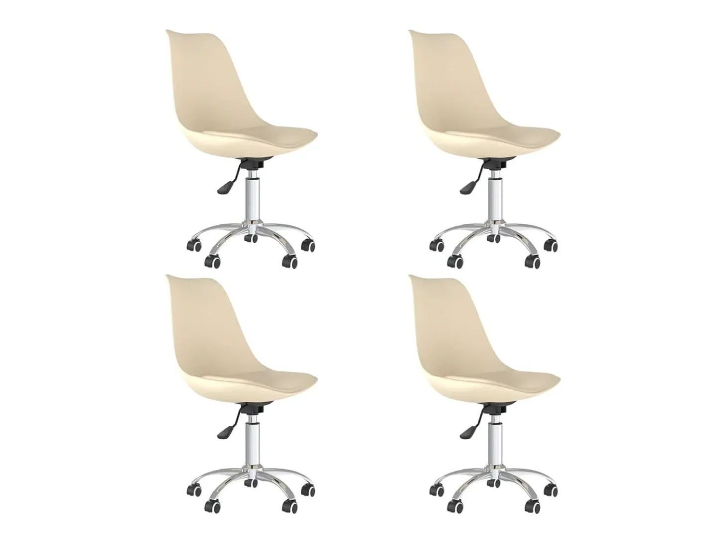 Sillas de comedor giratorias 4 unidades tela crema